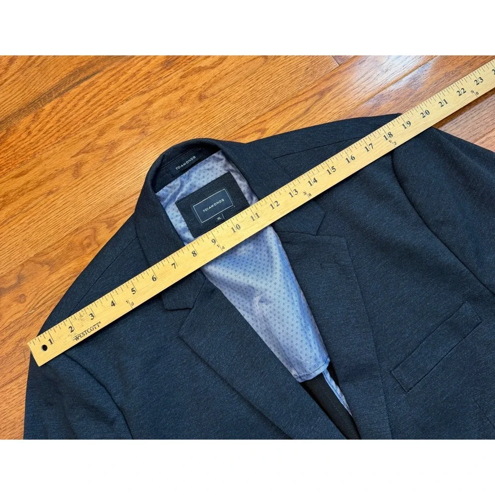 7 Diamonds Bandon Blazer Mens XL Navy Blue Stretch Unstructured Casual 44R